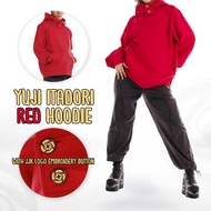 MERAH Yuji Itadori Jujutsu Kaisen JJK Red Hoodie Sweater Jacket
