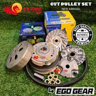 Pulley set Ego Gear rear pulley front pulley with Belting, roller, Housing, fan CVT set Ego Gear 125