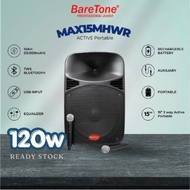 BareTone Portable Speaker With USB/Bluetooth (15"/120W) MAX15MHWR