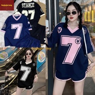Summer New Sports Basketball T-shirt No. 7 Unisex OverSize V-neck Loose T-shirt Men's and Women's Sw
