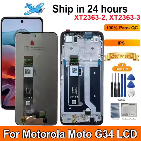 6.5‘‘For Motorola Moto G34 LCD Display Touch Panel Digitizer AAssembly With Frame Display Replacemen