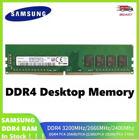 SAMSUNG DDR4 Desktop Memory UDIMM RAM 16GB 3200MHz 8GB 2666Mhz 2400MHz 4GB 2133MHz PC4 U-DIMM for De