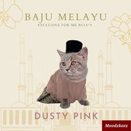 [Ready Stock Raya 2024] Baju Raya Baju Melayu Kucing Teluk Belanga + Samping Songket (Dusty Pink)