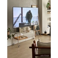 Stainless Steel TV Rack Movable TV Bracket Floor Household Living Room Furniture Monitor Rack Trolley
