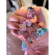 Plastic wind Y2K cute three-dimensional short nails handmade wearable nails