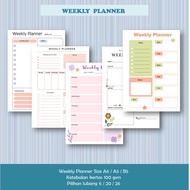 WEEKLY PLANNER LOOSE LEAF BINDER A6 A5/ B5/ A5 Refill Paper A6 Refill Paper B5 Refill Paper