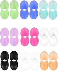 9 Pairs Silicone Flesh Tunnel Set, 3-20 mm Colourful Silicone Tunnel Plug, Double Flared Flexible Ea