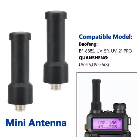 2PCS Walkie Talkie Antenna 400-470mhz SMA-Female Mini Ultra Antenna For Baofeng BF-888S UV-5R UV-21 