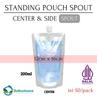 DELKOCHOICE PLASTIC PACKAGING STANDING POUCH SPOUT CENTER 12x16