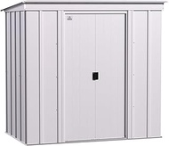 Arrow Sheds 6' x 4' Outdoor Steel Storage Shed, Light Grey