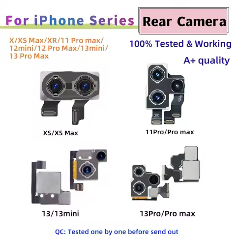 Rear Camera For iPhone Xs 11 12 Pro Max Back Camera Rear Main Lens Flex Cable Camera For iphone X XR
