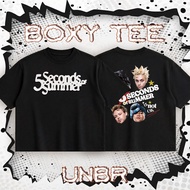 UNBR 5 Seconds of Summer Band Fan Short Sleeve Tee Right Sleeve Portrait Text Pattern Casual Top