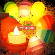 [Wholesale Price]Light Up Easter Decorative Eggs - Kids Toys Fillable Easter Presnet Box - Daily Night Lights - Removable LED Candle Lights - Home Wedding Birthday Party Decoration