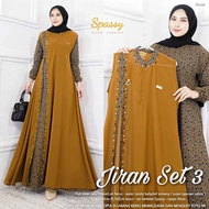 Jiran set gamis rompi 2 in/outer pisah/berlebel/terbaru/2in