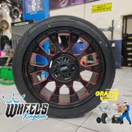 paketan velg mobil offroad r20 hsr banteng + ban 255/45 r20 accelera