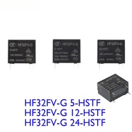 2Pcs New Orignal Ultra-small medium power relay 5V 12V 24V Relays 4Pin 10A 16A HF32FV-G 5-HSTF HF32F