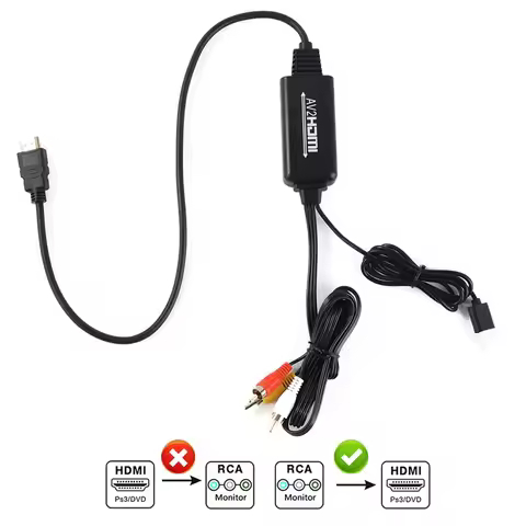 RCA AV to HDMI Converter HDMI to AV RCA Converter/AV/CVSB L/R Video Box HDMI-compatible to RCA AV Co