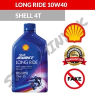 ORIGINAL GUARANTEE SHELL ADVANCE 4T LONG RIDE 10W40 ENGINE OIL MOTORCYCLE MINYAK HITAM MOTOR YAMAHA 
