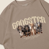 Oversized T-Shirt With Gangster Dachshund Print