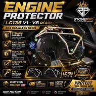 STONEPRO LC135 V1 TO V8 LCV8  Side Engine Protector Engine Guard Cover Stainless Steel Frame Bracket