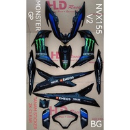 NVX155 (V2) HLD COVERSET - MONSTER GP (BLACK) AEROX155