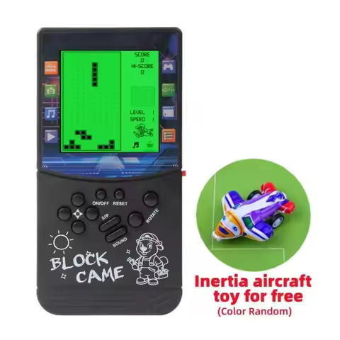 Green light large screen Brick game console built-in block puzzle 999 in 1 game room/outdoor/travel 