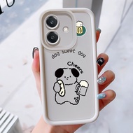 Case For OPPO A3 4G A3 Pro 5G A3X 4G A3X 5G A40 A60 5G Cute Cat Dog Phone Three-Color Silicone Shock