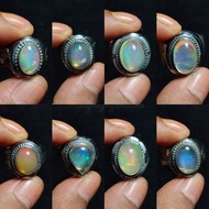 Kalimaya ethiopia affrika stone ring ( HANDMADE MONELRing) Kalimaya white opal affrika stone/ Kalima