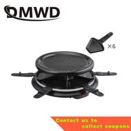 YQ2 DMWD Household Electric Raclette Grill Smokeless Griddle Non-Stick BBQ Pan Bakeware Skewer Outdoor Barbecue Machine