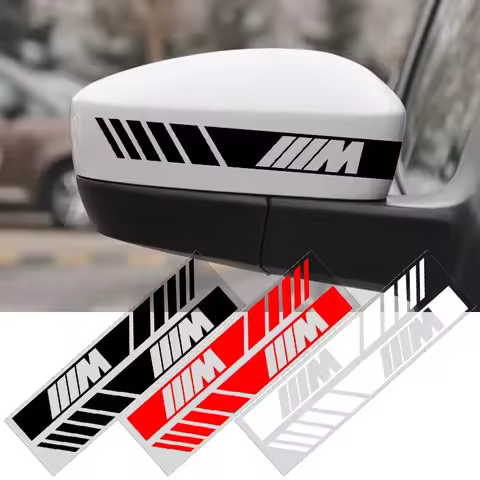 For BMW Performance X3 X5 X2 X4 X6 X7 E28 E30 E34 E53 E61 2Pcs Car Stripe 3D Stickers Rearview Mirro