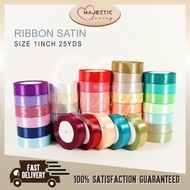 1 inch Reben Hadiah Ribbon Wrapping Ribbon Satin Ribbon Reben Kain Satin Ribon Ribbon Kain Satin