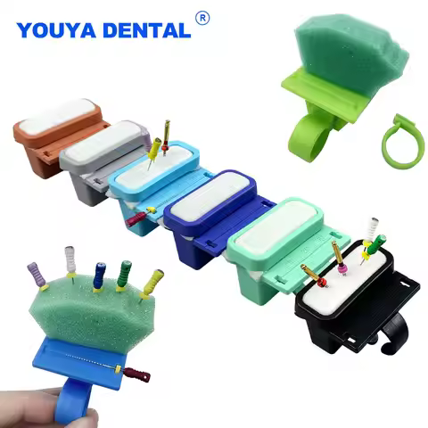 Dental Finger Ring Rulers Endo File Clean Stand Holder Endo Root Canal File Cleaning Foam Root Drill