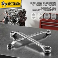 BESTGUARD Double Offset Ring Wrench 45 12 Point Spanner 45 Carbon Steel 6-32mm Spanner Set
