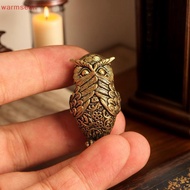 (warmseen) 1Pcs Bookshelf Decoration Vintage Brass Owl Statue Ear Covering Animal Sculpture Desktop 