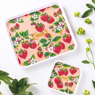 日本雜誌附錄 FEILER 草莓圖案 咖啡杯托盤 點心盤 兩件套