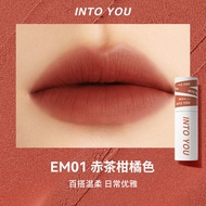 INTO YOU女主角唇泥唇釉EM08女显白哑光口红平价小众草莓熊唇泥 INTO YOU Actress Lip Clay Lip Stain EM08 Female Visible White Ma