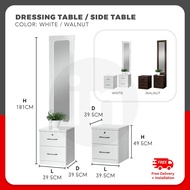 Vicky Dressing Table with Tall Mirror With Add-On Side Table