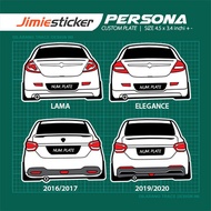 Sticker Kereta Persona, Sticker Belakang, Custom Warna dan Nombor Plate.