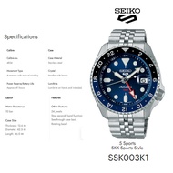 [SEIKO SSK003K1 GMT SERIES ] SEIKO 5 SPORTS AUTOMATIC MEN WATCH