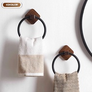 Cocolor Nordic Style Solid Wood Towel Circle Bathroom Toilet Solid Wood Towel Rack Creative Hanger S