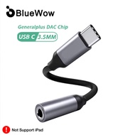 BlueWow USB Type C to 3.5mm DAC Chip Headphone Adapter USB C to 3.5 Aux Cable for PC for Macbook Pro Samsung Galaxy Google Pixel