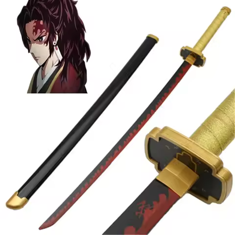 Cosplay Anime Tsugikuni Yoriichi 41inch Katana Kamado Tanjirou Bamboo Assembled 104cm Sword Model
