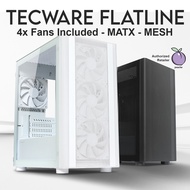 Tecware Flatline TG MATX ITX PC Casing Case Chassis - BLACK / WHITE