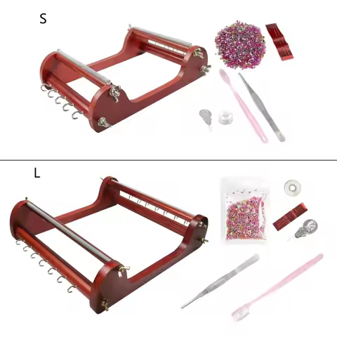 Wood Bead Weaving Tool Vintage Inspired Wood Beads Include Beads Threads Needle for Bracelets Neckla