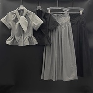 E3N0 2026 Summer Korean Niche Rabbit Ear Shirt & Wide-Leg Pants Set - Casual Outfit