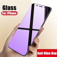 For iPhone 12 Mini 11 13 14 Pro Max 7 8 Plus X XS XR Anti Blue Ray Tempered Glass Screen Protector