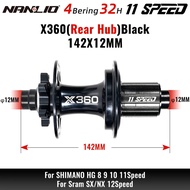 New NanLio X360 Bicycle Hubs 32 Holes 8 Pawls 360T Loud Noise Hub Sealed Lubricated Bearings Rear Hu