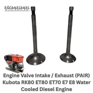 Engine Valve Intake / Exhaust (PAIR) Kubota RK80 ET80 ET70 E7 E8 Water Cooled Diesel Engine