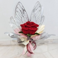 [Free Wish Card] Finished Product 40cm Giant Rose Chenille Flower Bouquet Graduation Farewell Weddin