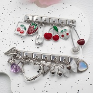 Italian Module Bracelet Pendant Cherry Love DIY Elastic Bracelet Italy Charms Bracelet